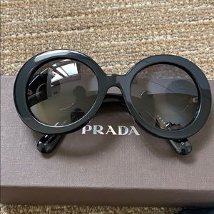 Authentic Prada 55mm round glasses, mint condition